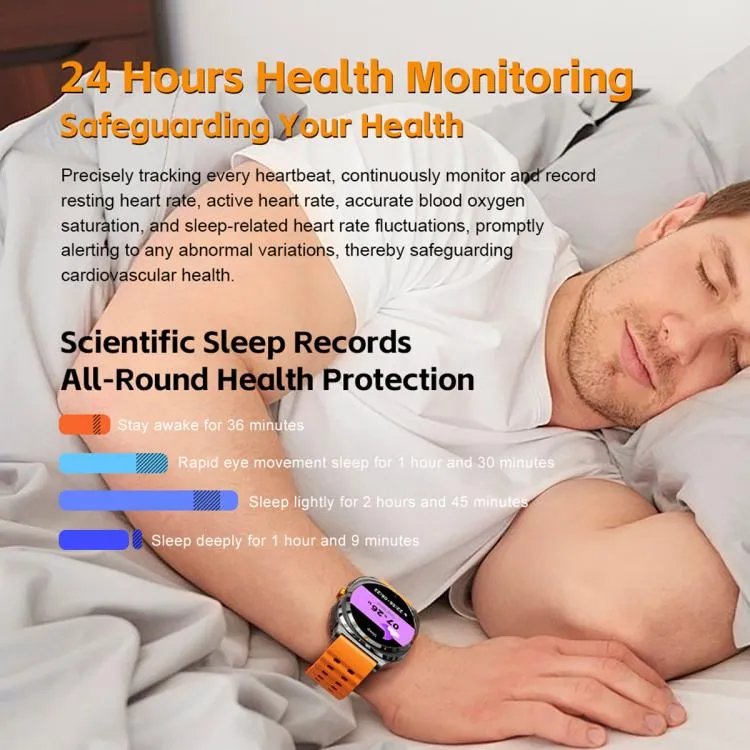 GT98 1.53 inch 2 in 1 Bluetooth Headphone IP67 Waterproof Smart Watch Supports Blood Oxygen Monitoring(Black Orange)
