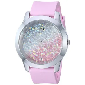 Guess Crush Pink Silicone Strap Multi Color Dial Quartz Watch for Ladies - W1223L1
