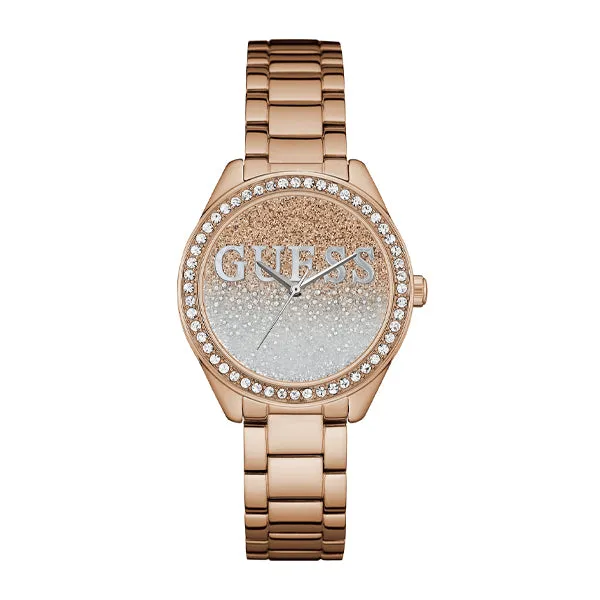 Guess Glitter Girl Rose Gold Stainless Steel Multi Color Dial Quartz Watch for Ladies - W0987L3