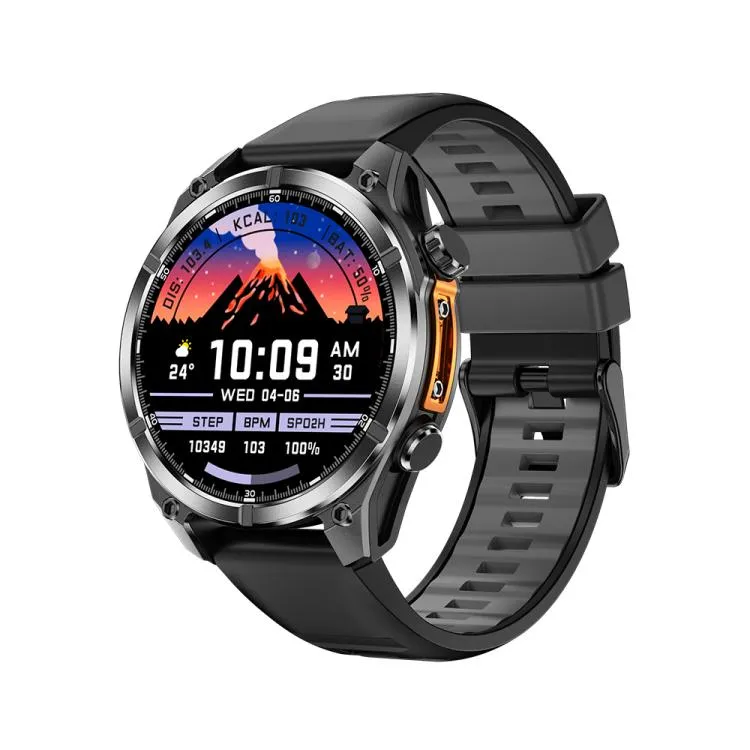 HD300 1.43 inch AMOLED Screen Dual Straps Sports Smart Watch Supports Blood Oxygen Detection(Black Silicone Strap   Black Steel Strap)