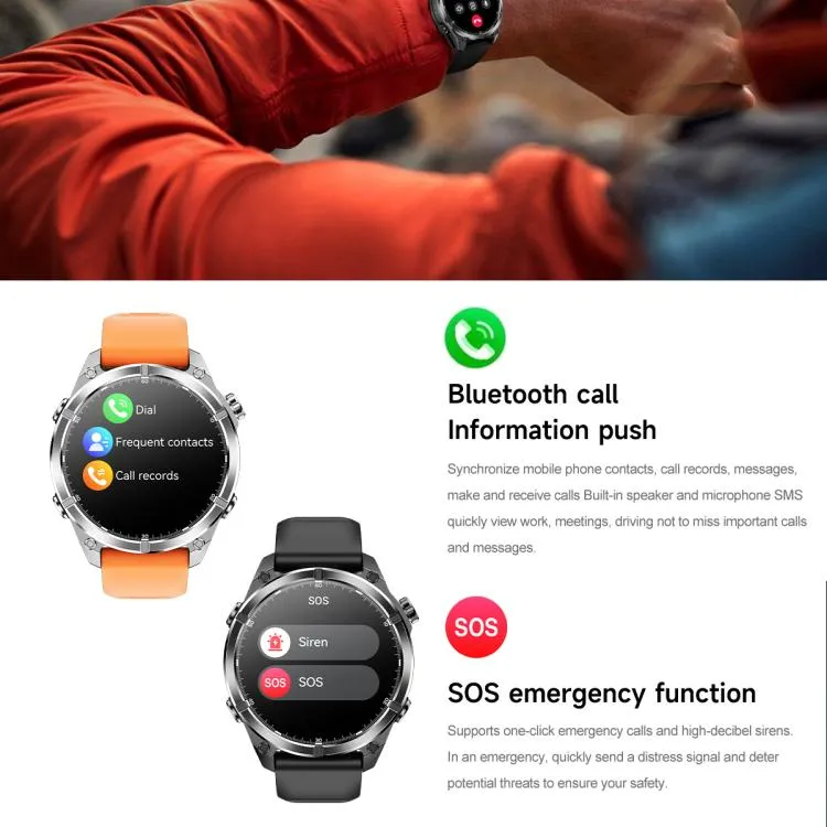HD300 1.43 inch AMOLED Screen Dual Straps Sports Smart Watch Supports Blood Oxygen Detection(Black Silicone Strap   Black Steel Strap)
