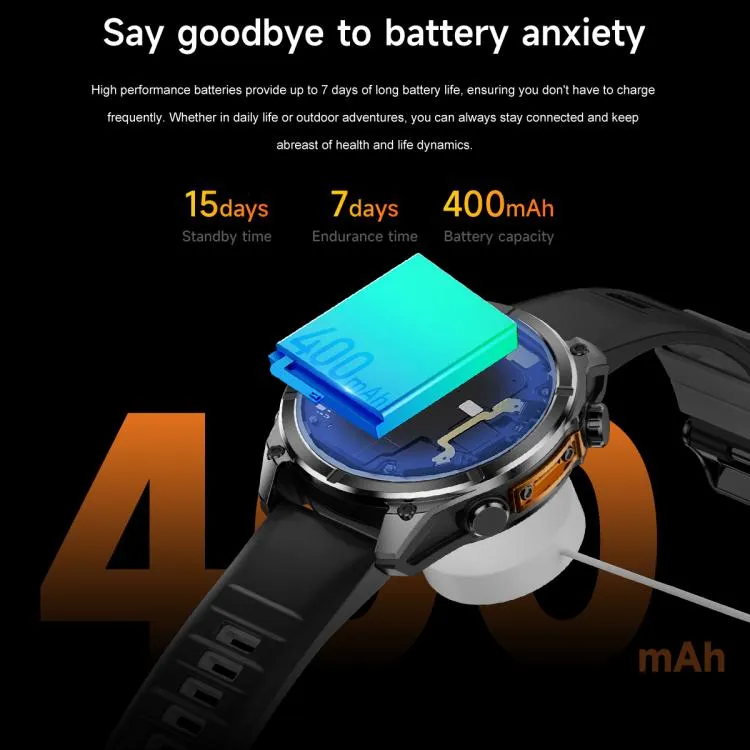 HD300 1.43 inch AMOLED Screen Dual Straps Sports Smart Watch Supports Blood Oxygen Detection(Black Silicone Strap   Black Steel Strap)