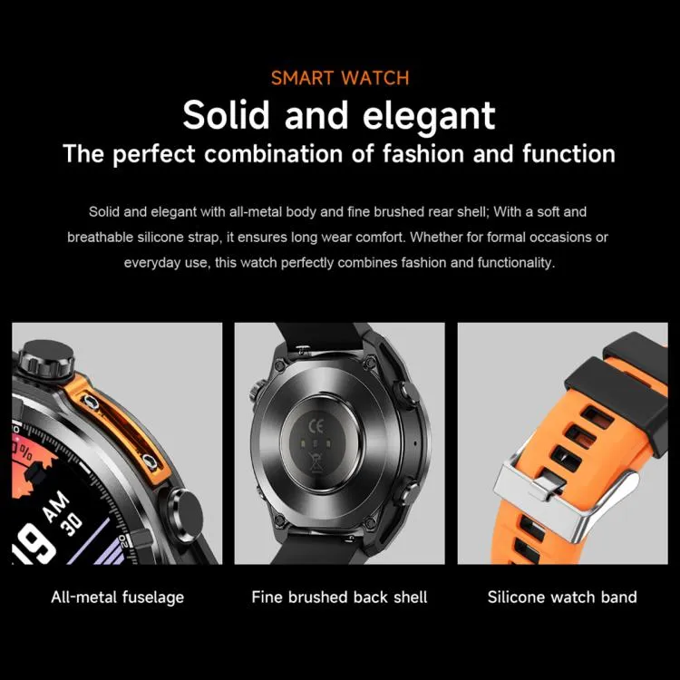 HD300 1.43 inch AMOLED Screen Dual Straps Sports Smart Watch Supports Blood Oxygen Detection(Black Silicone Strap   Black Steel Strap)