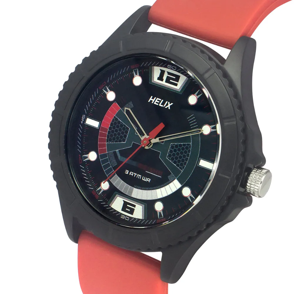 Helix By Timex Black Round Analog Silicone Watch Men -TW033HG20