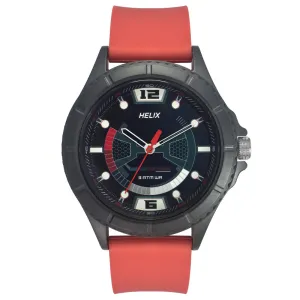 Helix By Timex Black Round Analog Silicone Watch Men -TW033HG20