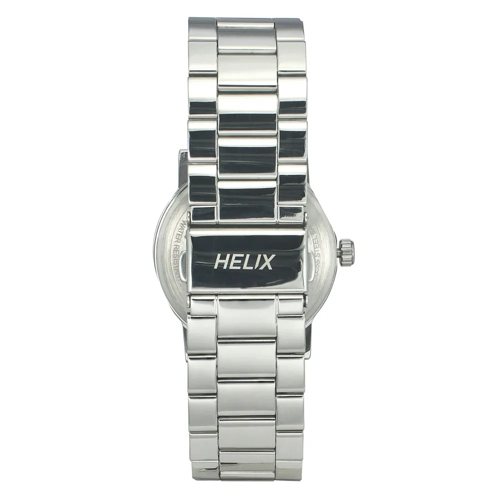 Helix By Timex Blue Round Analog Stainless Steel Watch Men -TW035HG09