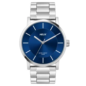 Helix By Timex Blue Round Analog Stainless Steel Watch Men -TW035HG09