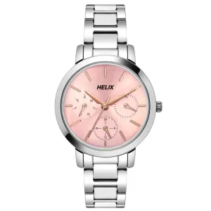 Helix By Timex Pink Round Analog Stainless Steel Watch Women -TW024HL36
