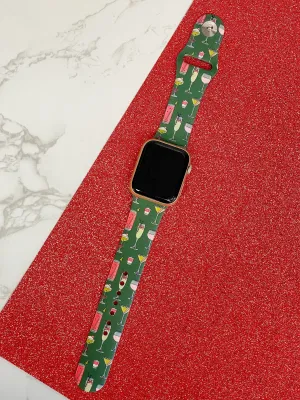 Holiday Cocktail Printed Silicone Smart Watch Band
