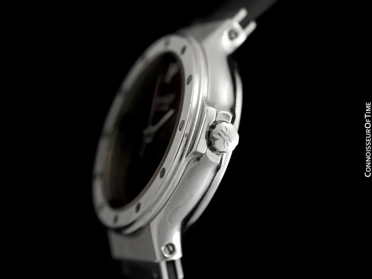 Hublot MDM Ladies Rubber Bracelet Wine Dial Watch - Stainless Steel