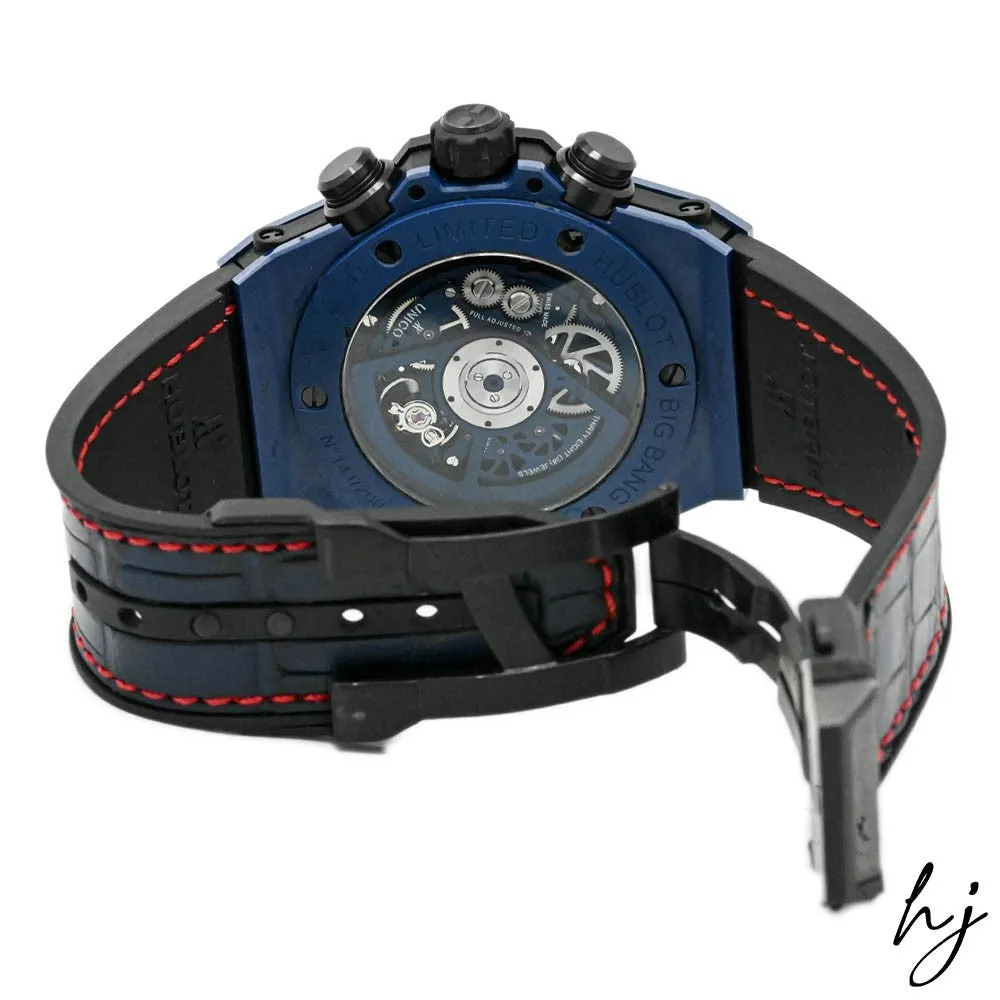 Hublot Men's Big Bang Unico Blue Ceramic 45mm Blue Skeleton Dial Watch Reference #: 411.EX.5113.LR.SPO18