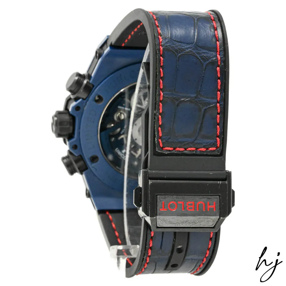 Hublot Men's Big Bang Unico Blue Ceramic 45mm Blue Skeleton Dial Watch Reference #: 411.EX.5113.LR.SPO18