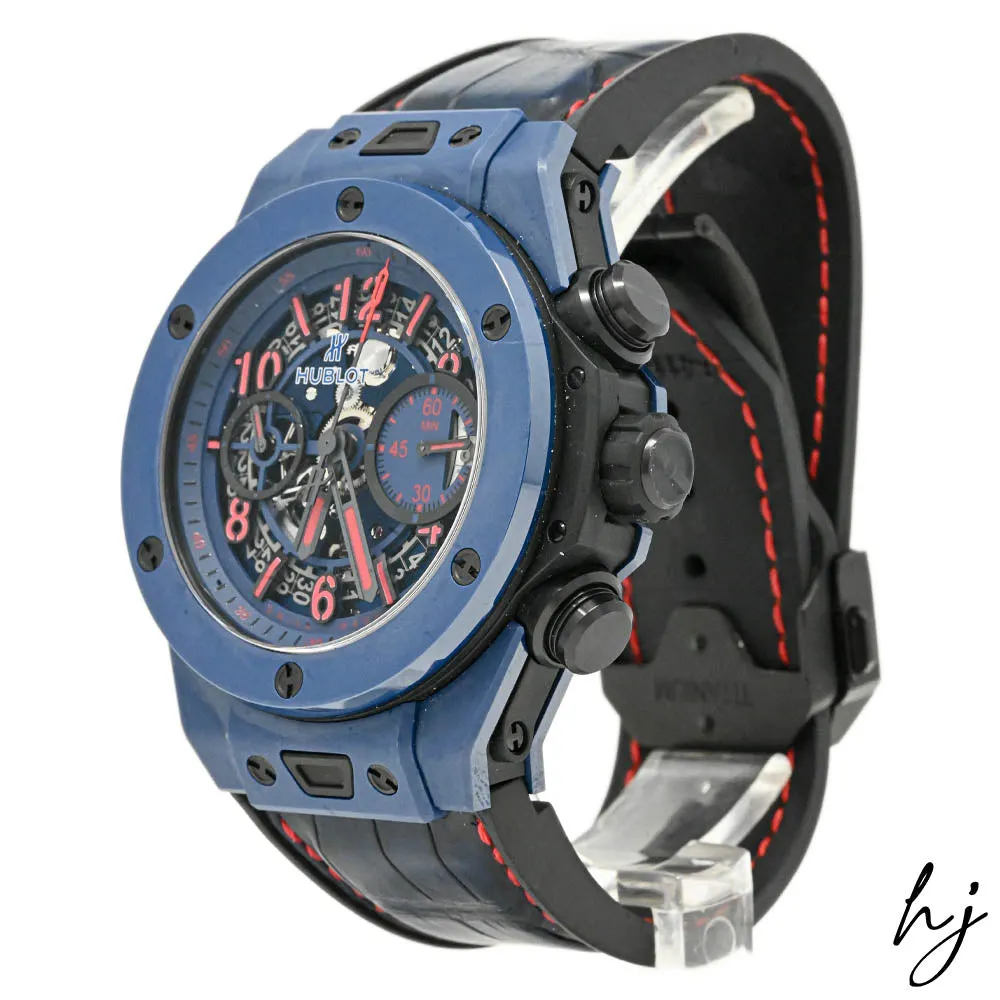 Hublot Men's Big Bang Unico Blue Ceramic 45mm Blue Skeleton Dial Watch Reference #: 411.EX.5113.LR.SPO18