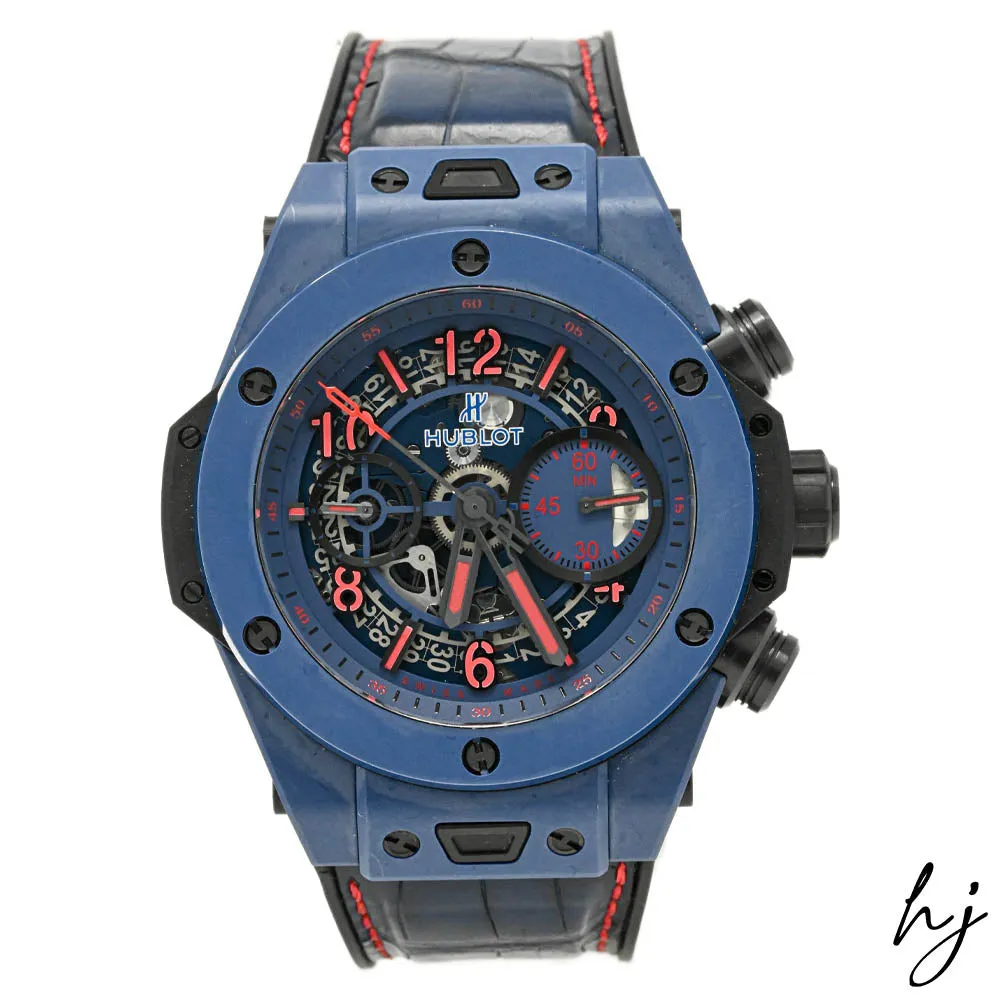 Hublot Men's Big Bang Unico Blue Ceramic 45mm Blue Skeleton Dial Watch Reference #: 411.EX.5113.LR.SPO18