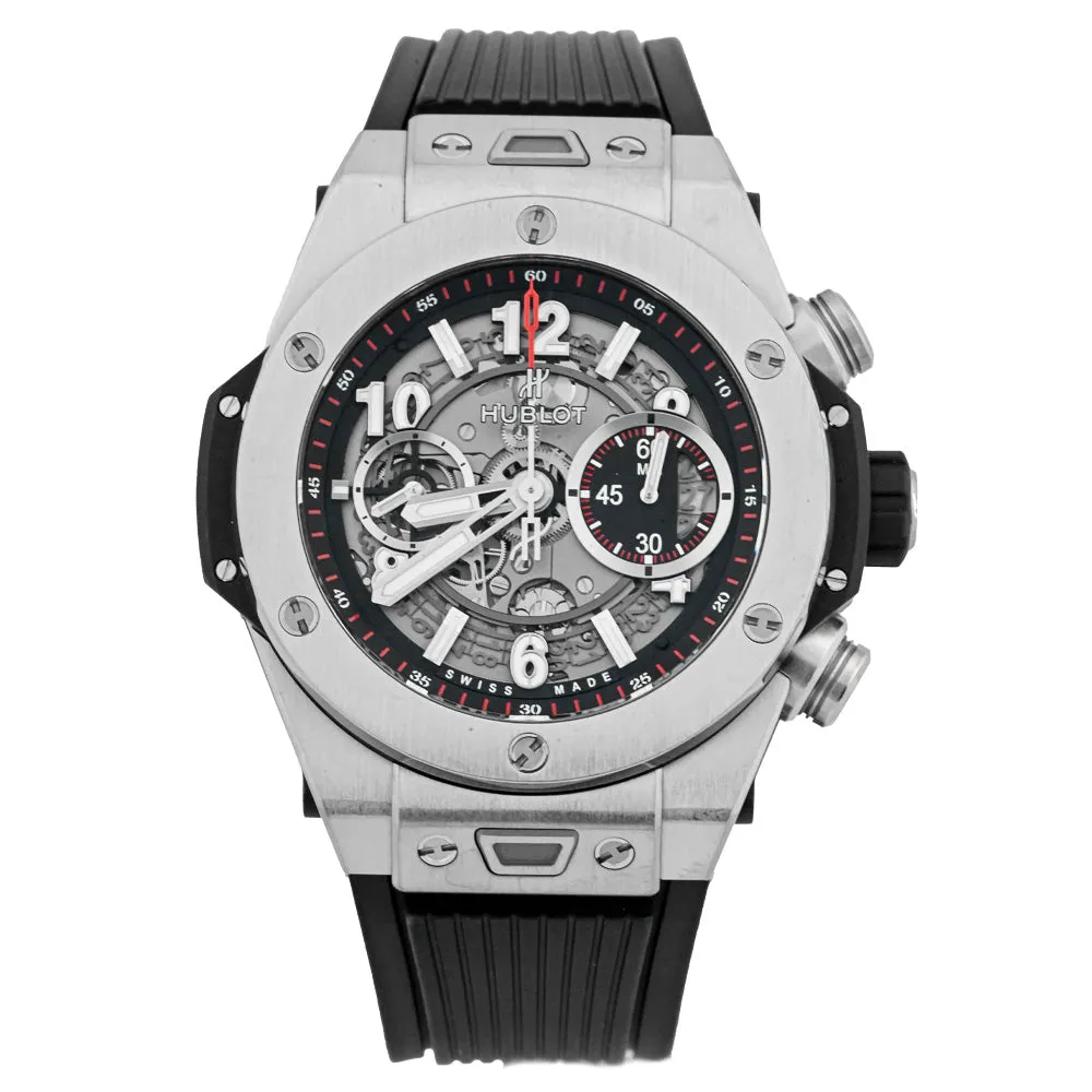 Hublot Men's Big Bang Unico Titanium 45mm Skeleton Stick & Arabic Dial Watch Reference #: 411.NX.1170.RX