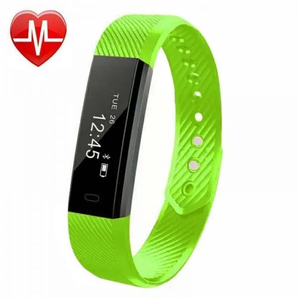 ID115HR Smart Bracelet Fitness Tracker Heart Rate Monitor Watch Green
