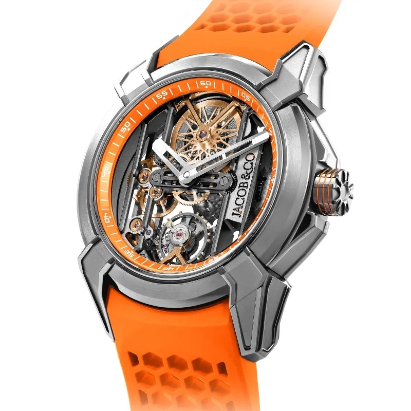 Jacob & Co. Epic X Titanium Skeleton Dial Orange - EX110.20.AO.AA.A