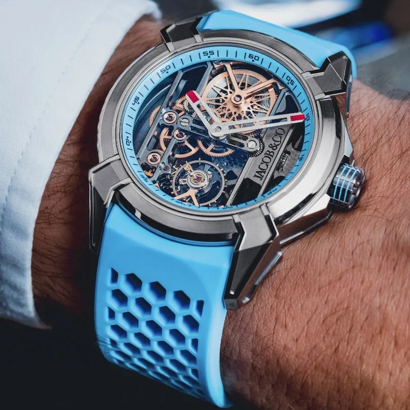 Jacob & Co. Epic X Titanium Skeleton Dial Sky Blue  - EX110.20.AA.AJ.A