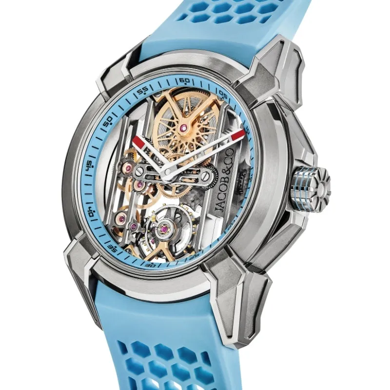Jacob & Co. Epic X Titanium Skeleton Dial Sky Blue  - EX110.20.AA.AJ.A