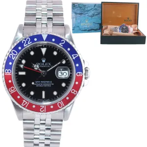 JUBILEE Rolex GMT-Master Tritium Pepsi Blue Red Steel 40mm Watch 16710