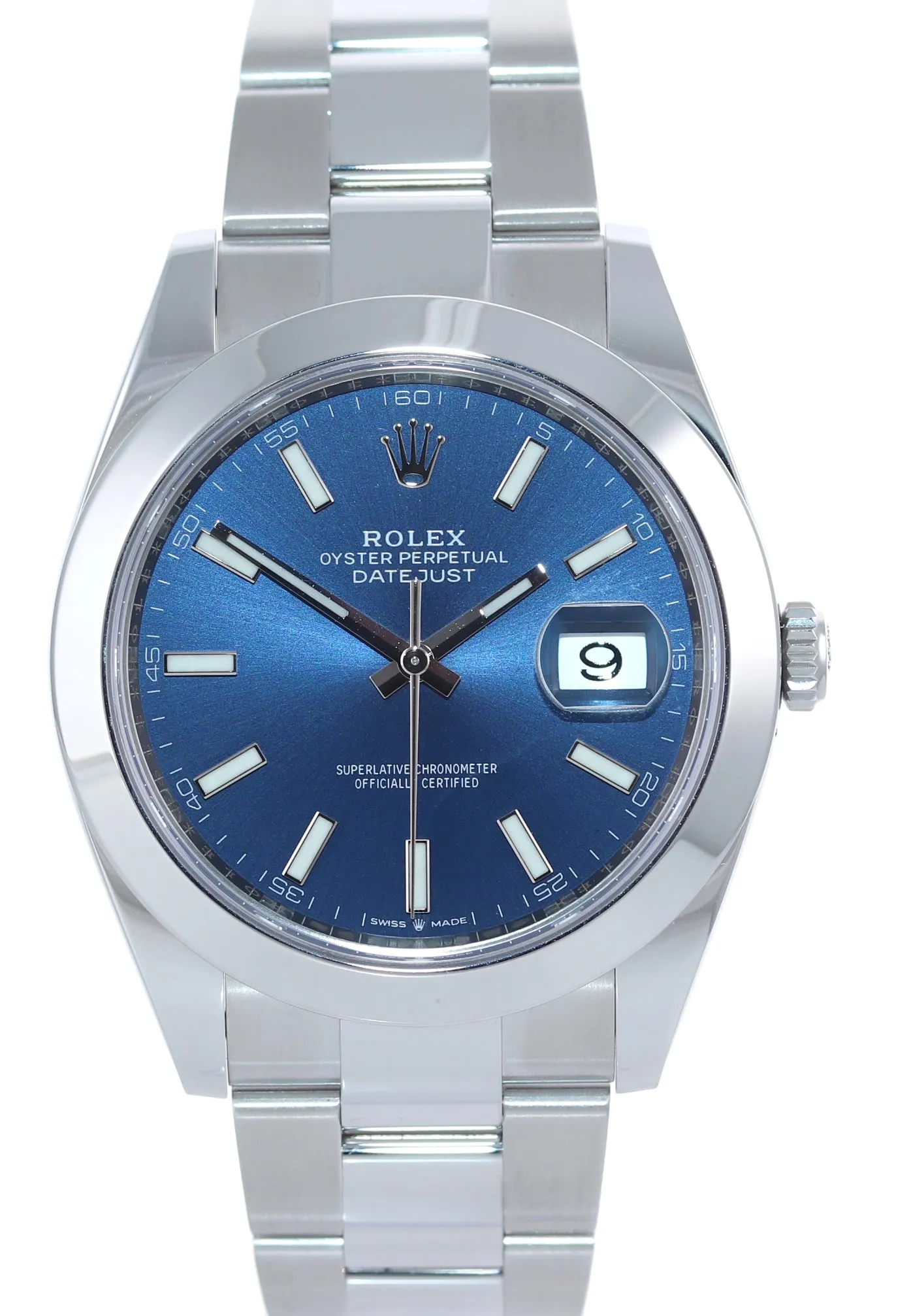 JUNE 2021 NEW PAPERS Rolex DateJust 41 Steel 126300 Blue Roman Oyster Watch Box