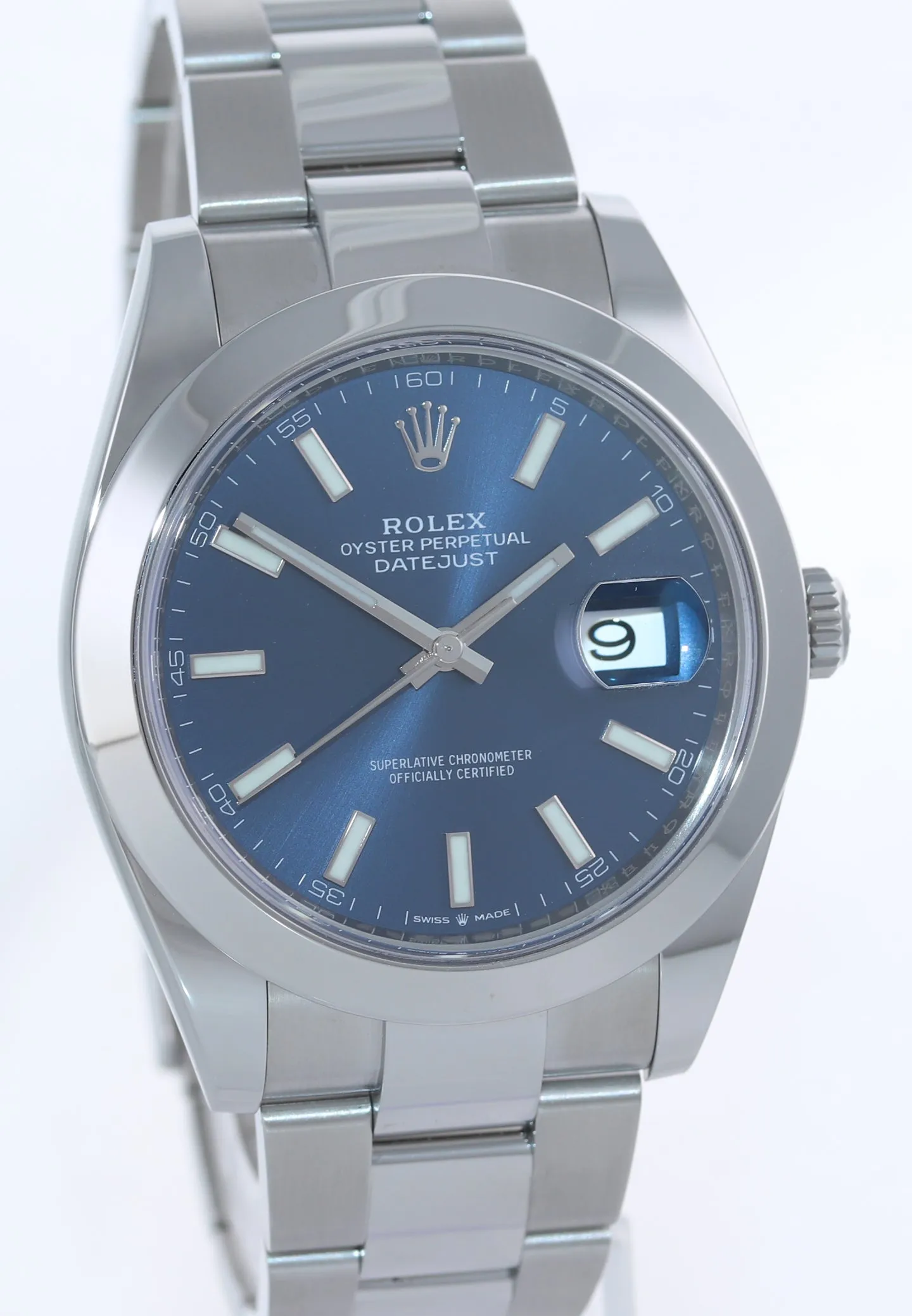 JUNE 2021 NEW PAPERS Rolex DateJust 41 Steel 126300 Blue Roman Oyster Watch Box