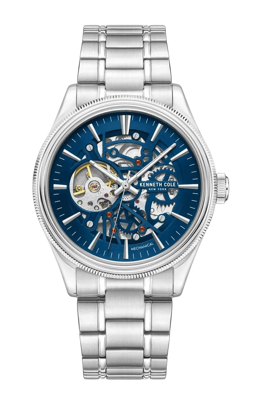 Kenneth Cole New York 42mm Mechanical Blue Skeleton Men's Watch KCWGL0048901