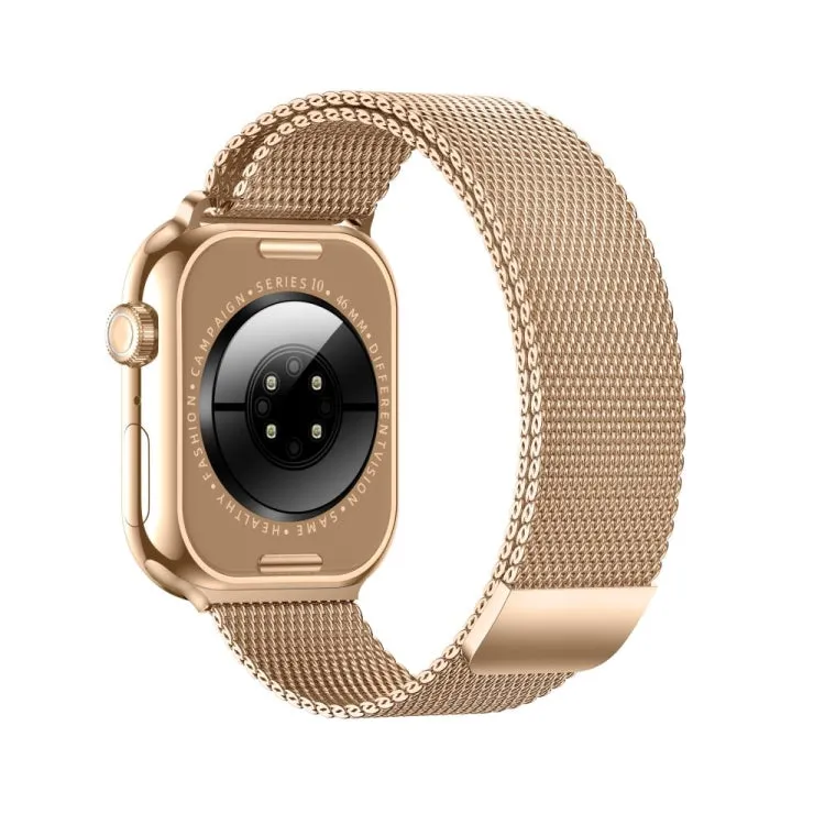 KL08 2.04 inch Color Screen Smart Watch Milan Steel Strap, Support Bluetooth Call(Gold)