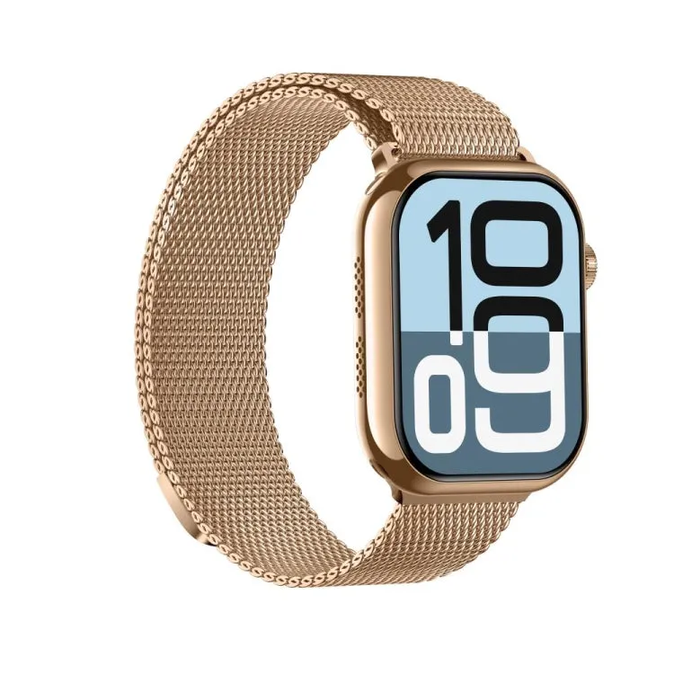 KL08 2.04 inch Color Screen Smart Watch Milan Steel Strap, Support Bluetooth Call(Gold)