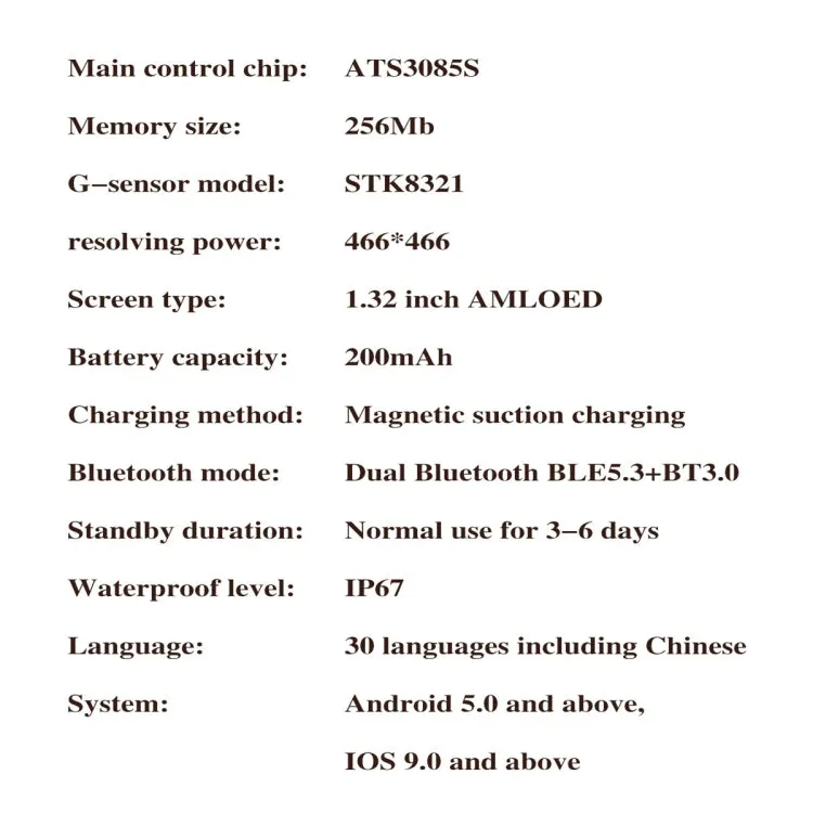KM88 1.32 inch Color Screen Smart Watch, Support Bluetooth Call / Health Monitoring(Silver)