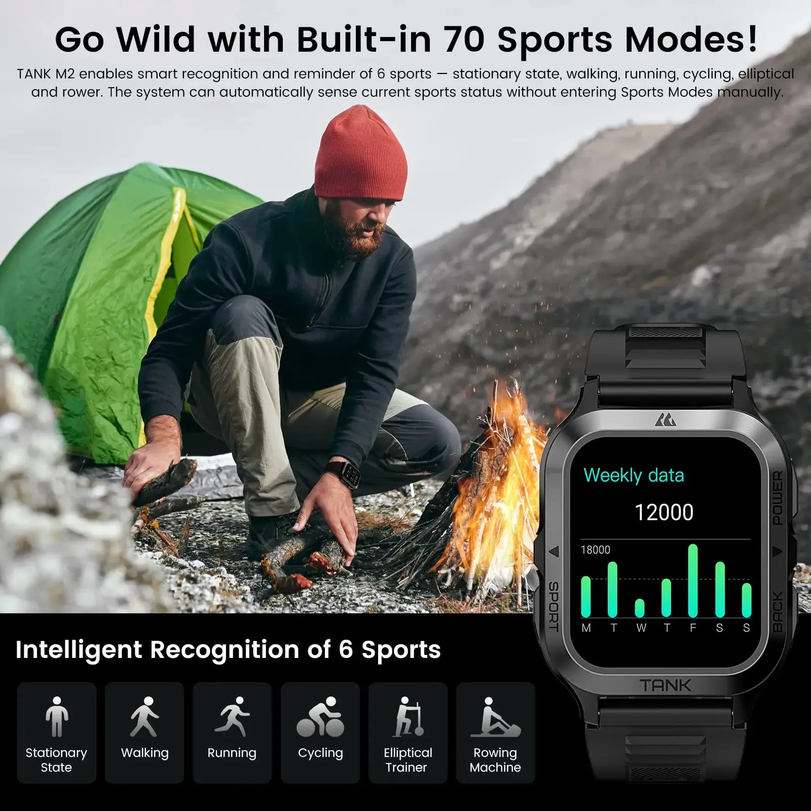 KOSPET Tank M2 1.96" AMOLED Military Style Smart Watch