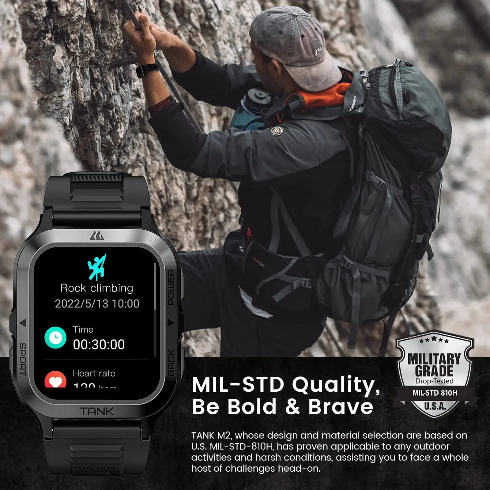 KOSPET Tank M2 1.96" AMOLED Military Style Smart Watch