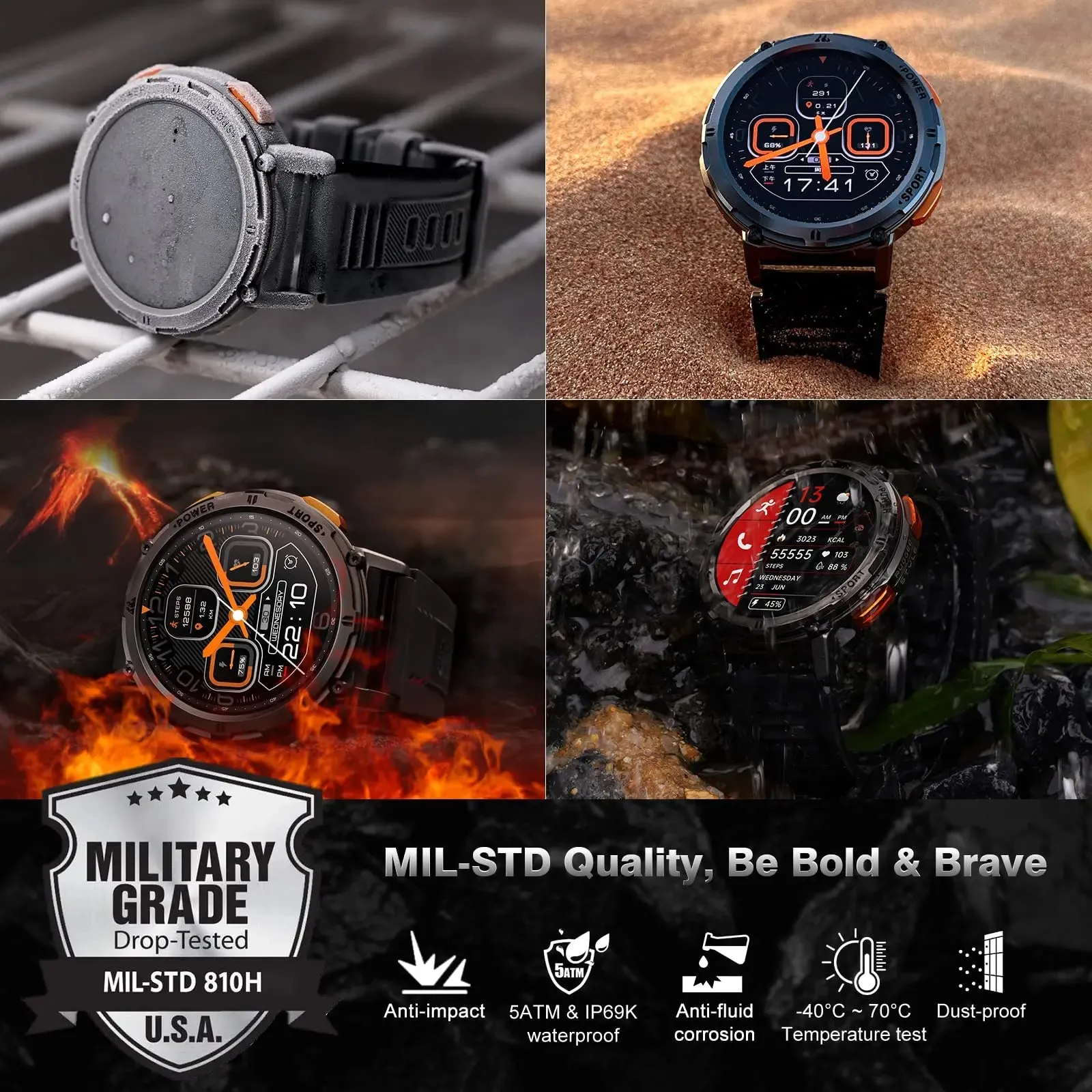 KOSPET Tank T2 Ultra 1.43" AMOLED Smart Fitness Watch