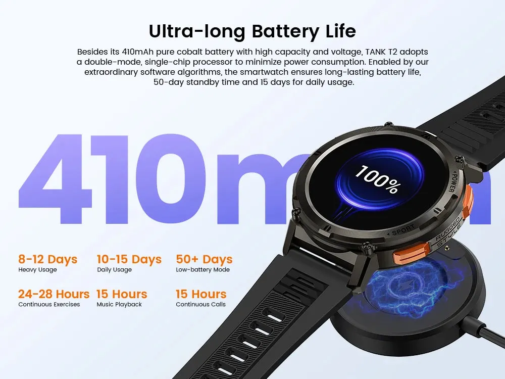 KOSPET Tank T2 Ultra 1.43" AMOLED Smart Fitness Watch