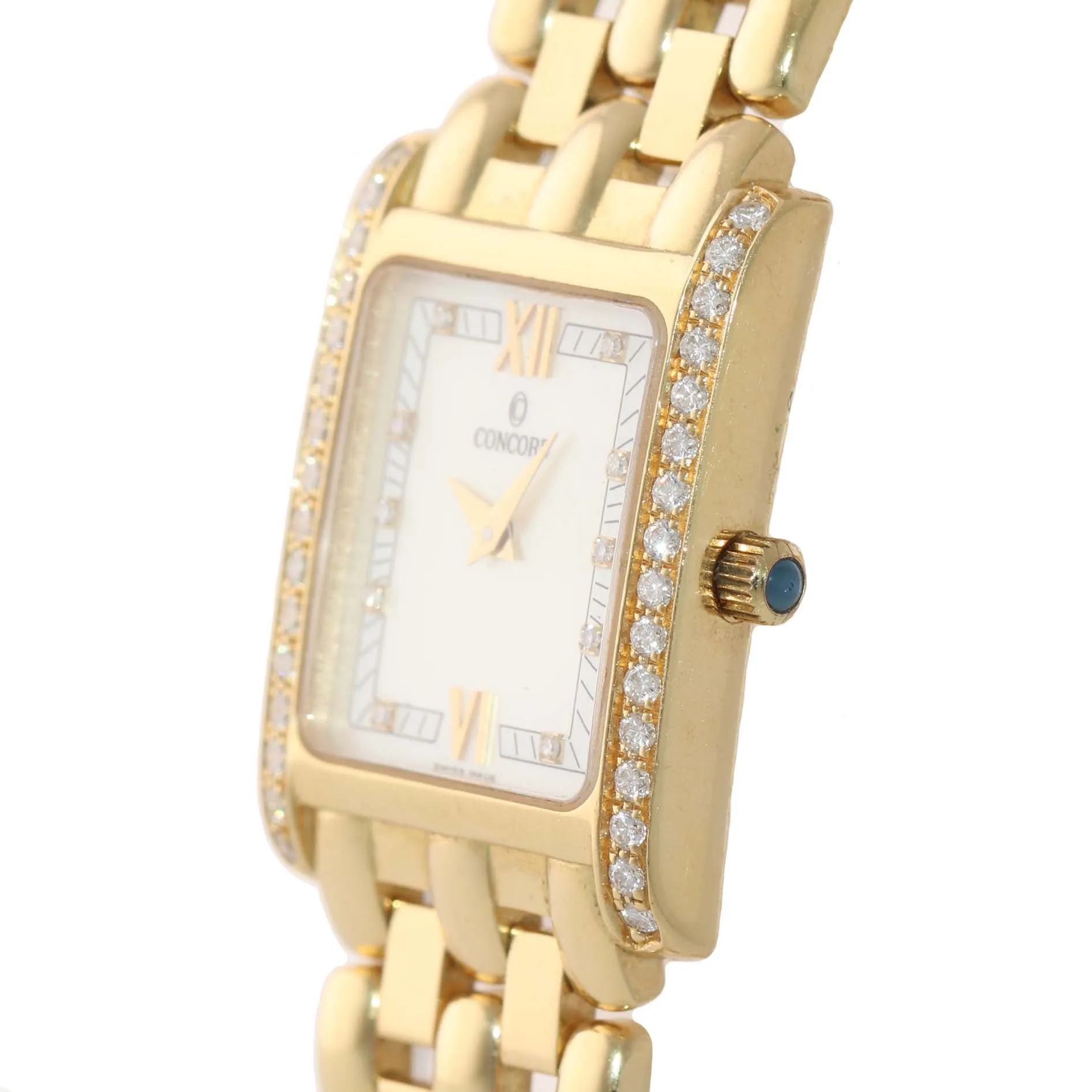 Ladies Concord Veneto 18k Yellow Gold Diamond 51-25-665 MOP Quartz Watch