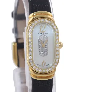 Ladies David Yurman Madison 18k Yellow Gold MOP Diamond Pave Watch T409-P88
