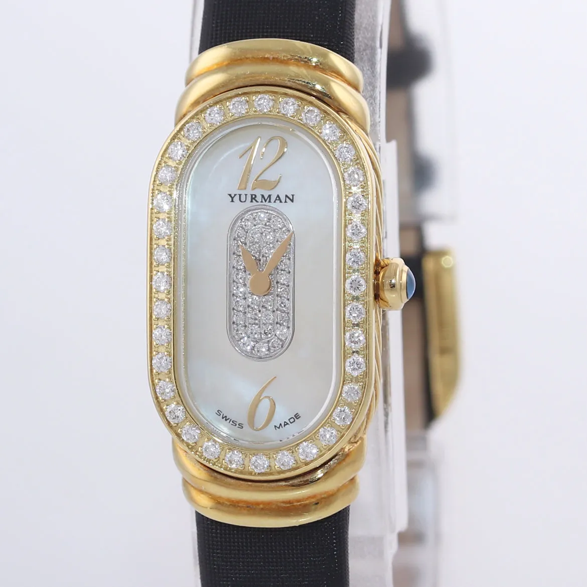 Ladies David Yurman Madison 18k Yellow Gold MOP Diamond Pave Watch T409-P88