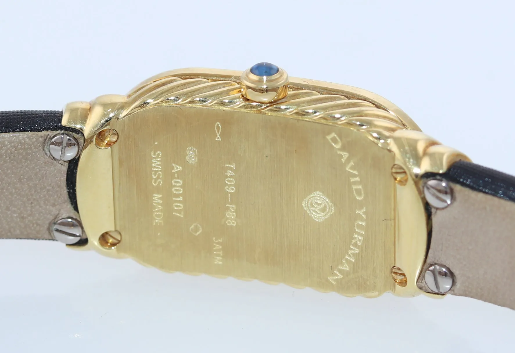 Ladies David Yurman Madison 18k Yellow Gold MOP Diamond Pave Watch T409-P88
