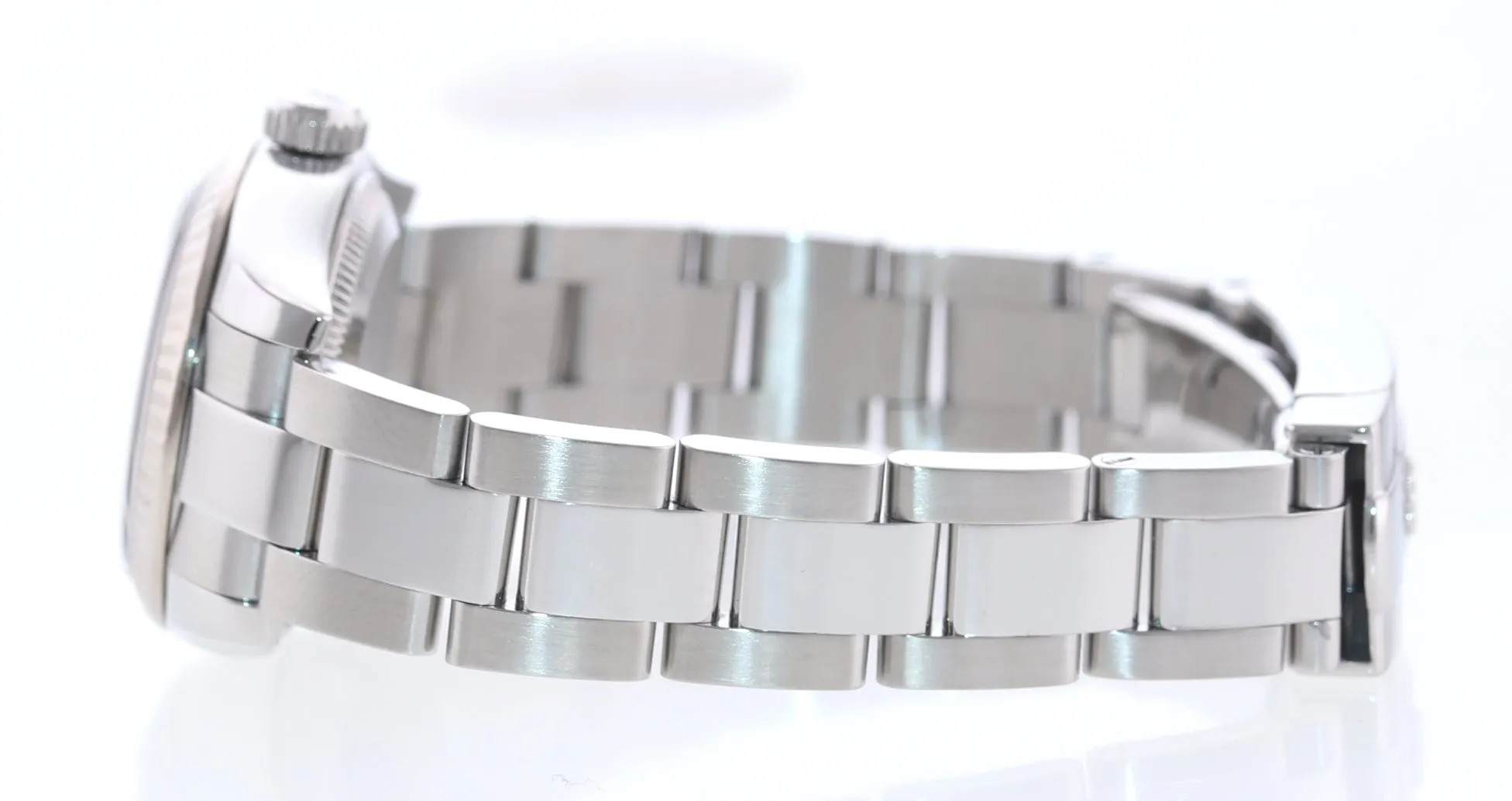 Ladies Rolex DateJust 179174 Diamond Dial 18k White Gold Steel 26mm Watch Box