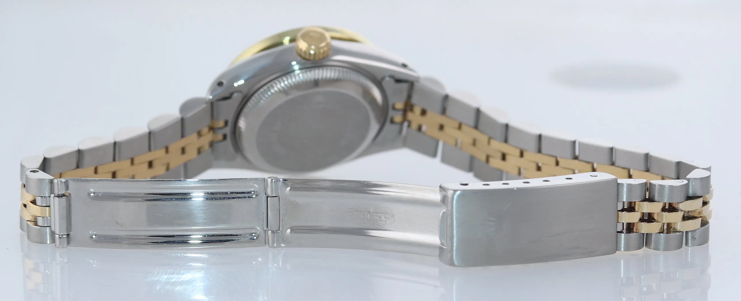 Ladies Rolex DateJust 69173 White MOP Diamond 26mm Two-Tone Oyster Watch Box