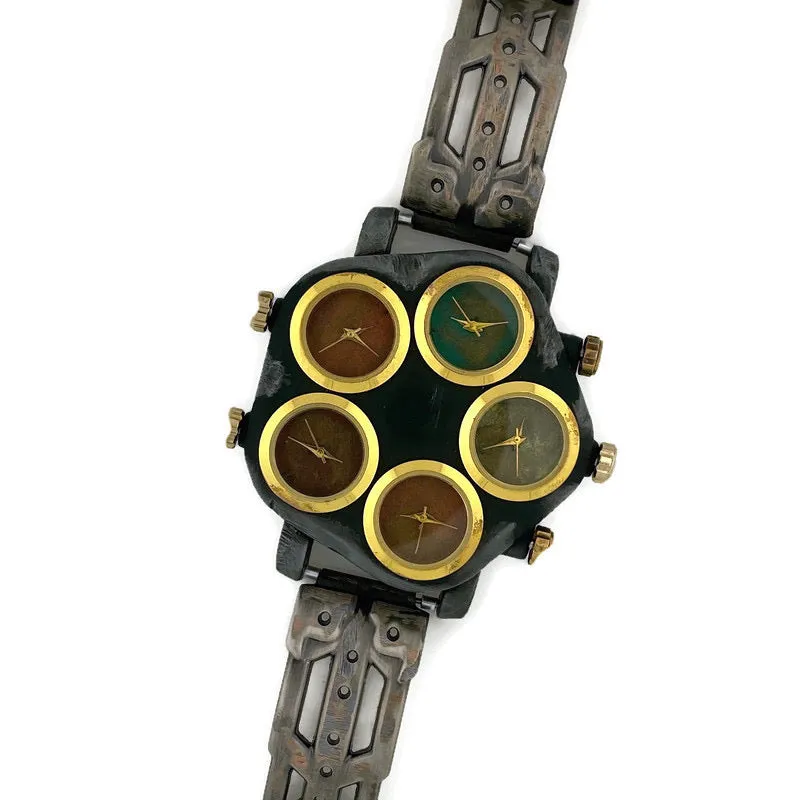 Large Dial Five Time Zone Watch