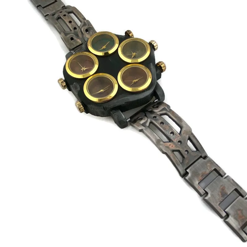 Large Dial Five Time Zone Watch