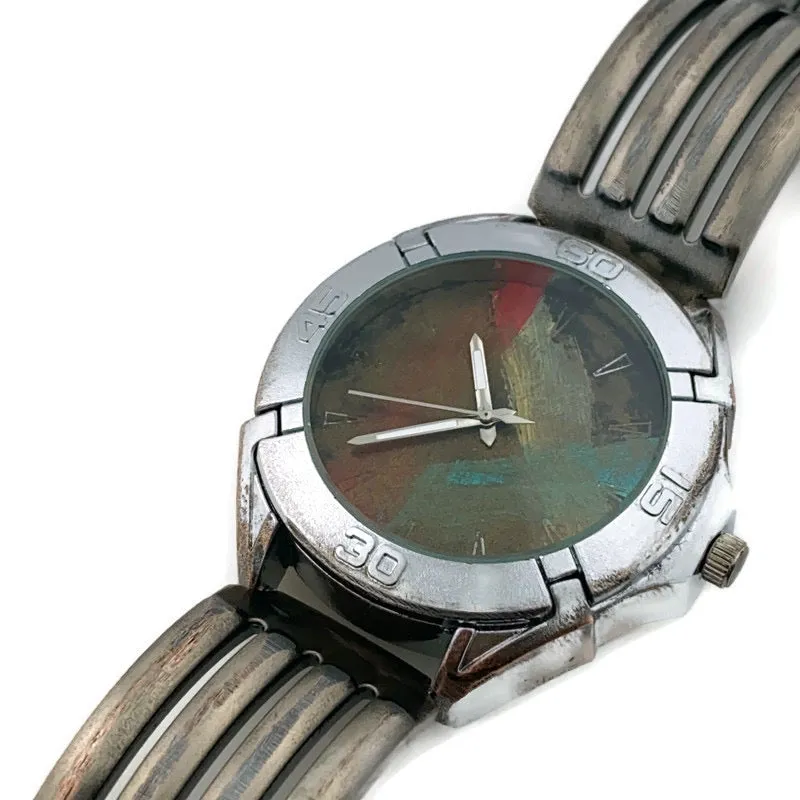 Large Watch with Multi Color Dial