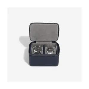 Large Zipped Watch Box - Navy Blue - 74569