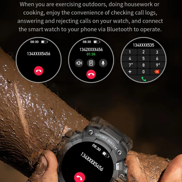 LC21 1.32 inch TFT Round Screen Sports Smart Watch Supports Blood Oxygen Monitoring/Call Reminder(Camouflage Blue)