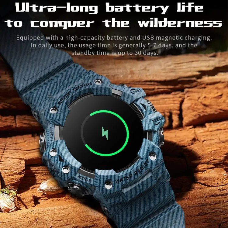 LC21 1.32 inch TFT Round Screen Sports Smart Watch Supports Blood Oxygen Monitoring/Call Reminder(Camouflage Blue)