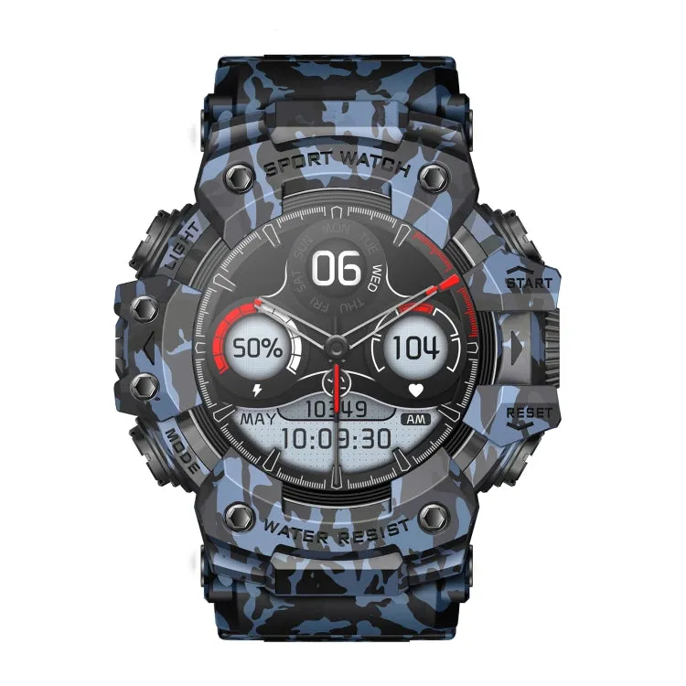 LC21 1.32 inch TFT Round Screen Sports Smart Watch Supports Blood Oxygen Monitoring/Call Reminder(Camouflage Blue)