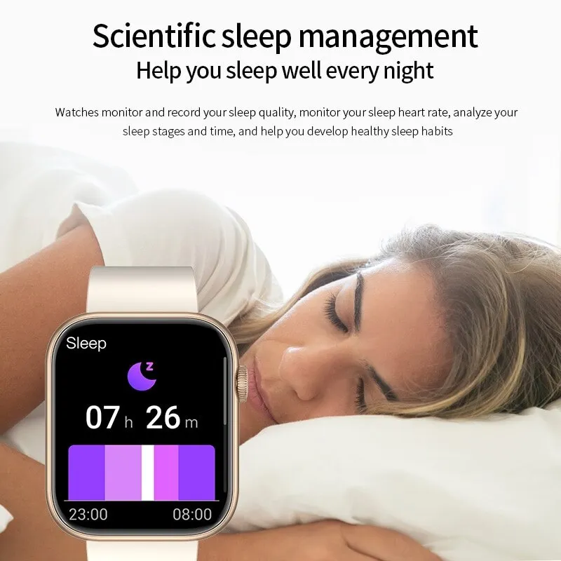 LIGE 1.85 Inch Bluetooth Call Smartwatch Women Men Sports Fitness Watches Woman Body Temperature Monitoring Smart Watch Ladies