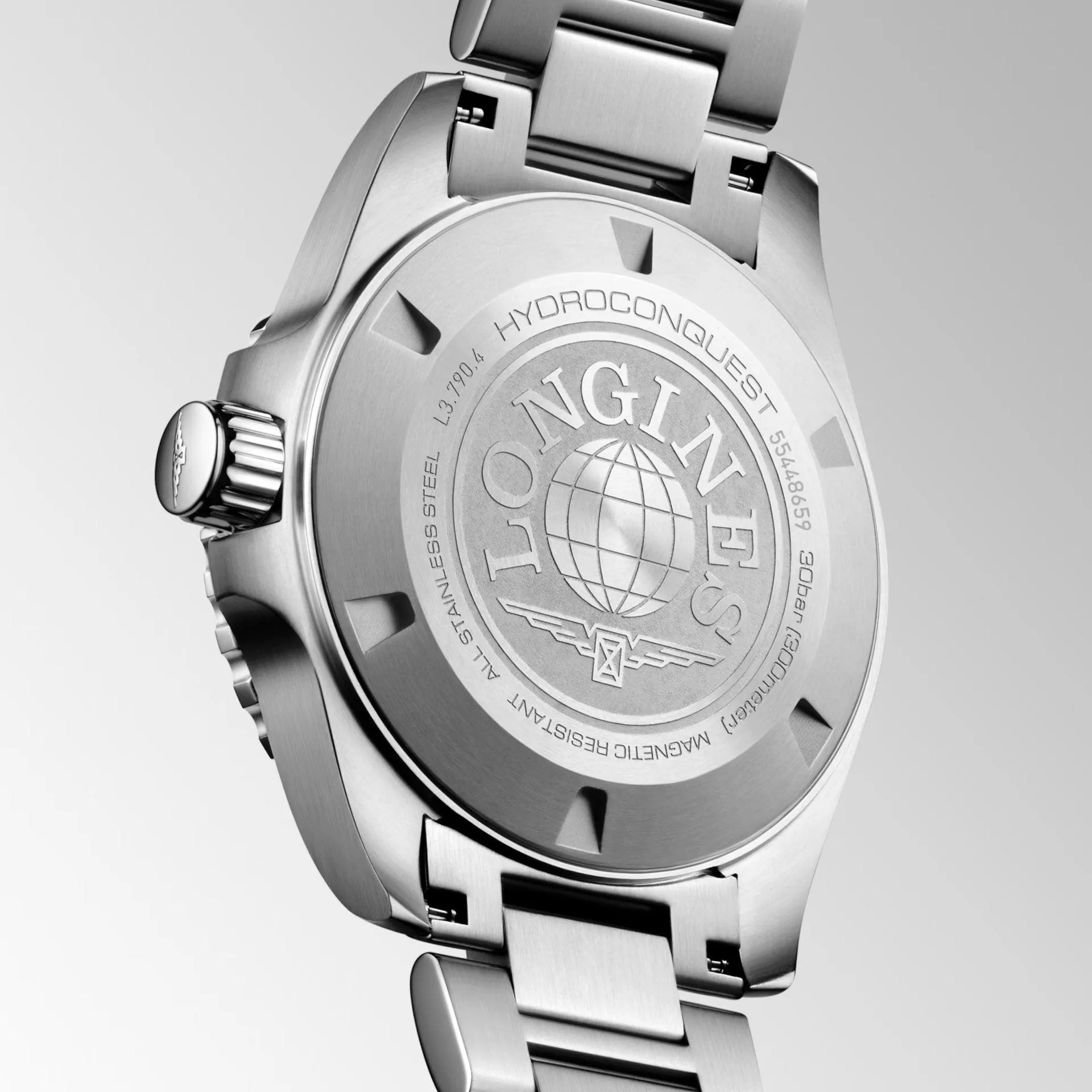 LONGINES HYDROCONQUEST GMT 41mm Watch Automatic Black Steel L3.790.4.56.6