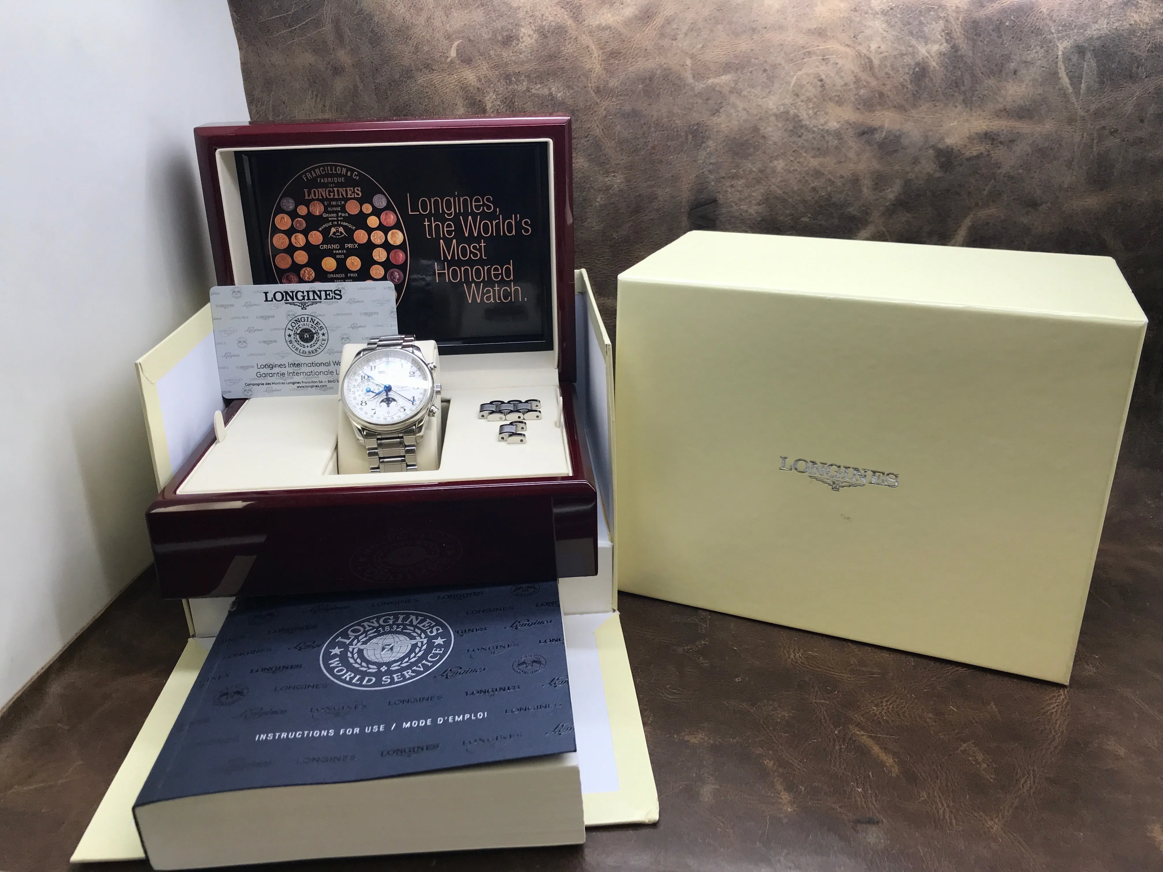 Longines Master Collection Moonphase L2.673.4.78.6 White Dial Automatic Men's Watch